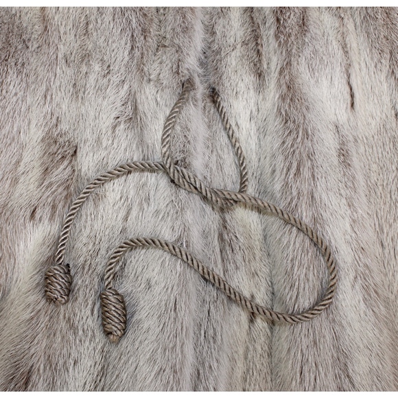 Unique Long Blush Real Mink Fur Coat w/Rope Ties! - Used Small - Picture 8 of 8